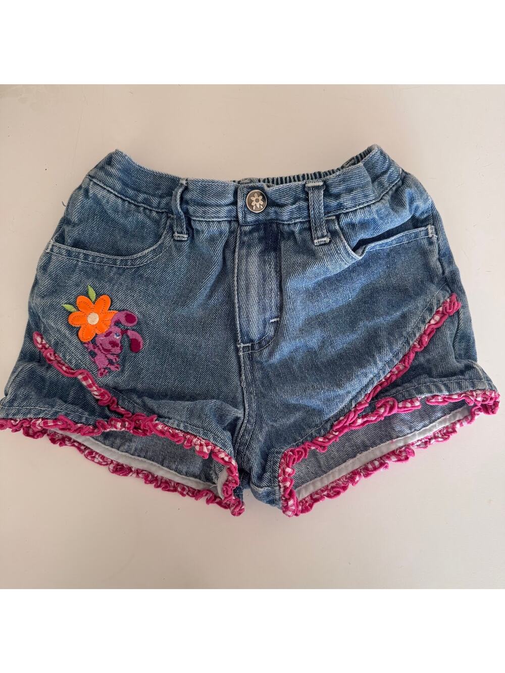 Vintage Nick Jr. Magenta from Blue's Clues Denim Shorts 3T Toddler Girls